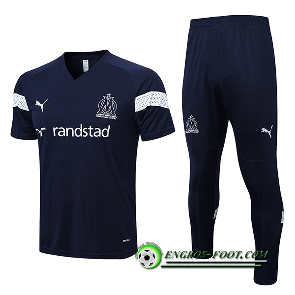 Ensemble Training T-Shirts + Pantalon Marseille Bleu Marine 2022/2023