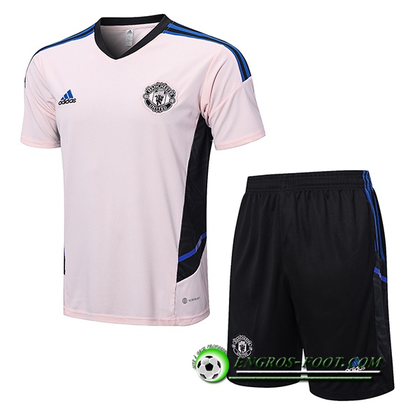 Ensemble Training T-Shirts + Shorts Manchester United Rose 2022/2023