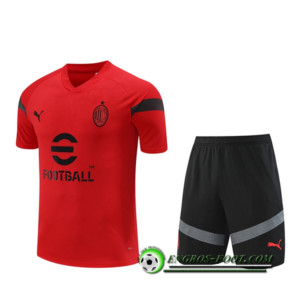 Ensemble Training T-Shirts + Shorts Milan AC Rouge 2022/2023