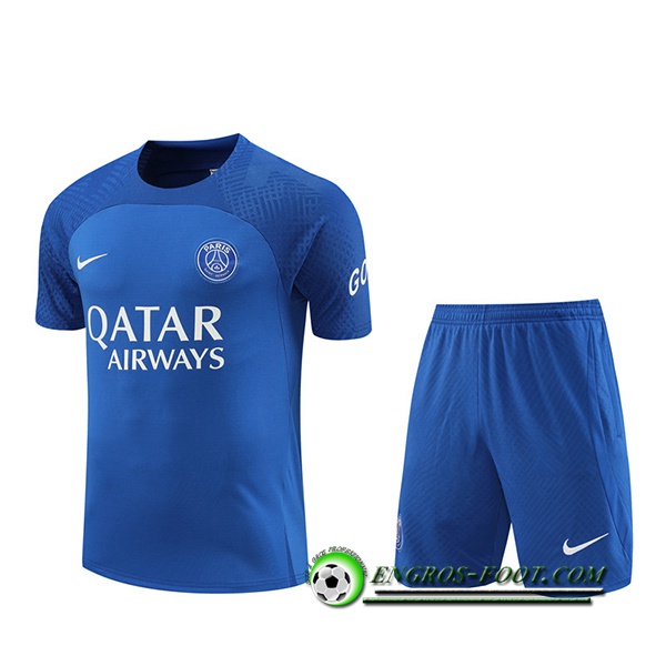 Ensemble Training T-Shirts + Shorts PSG Bleu 2022/2023