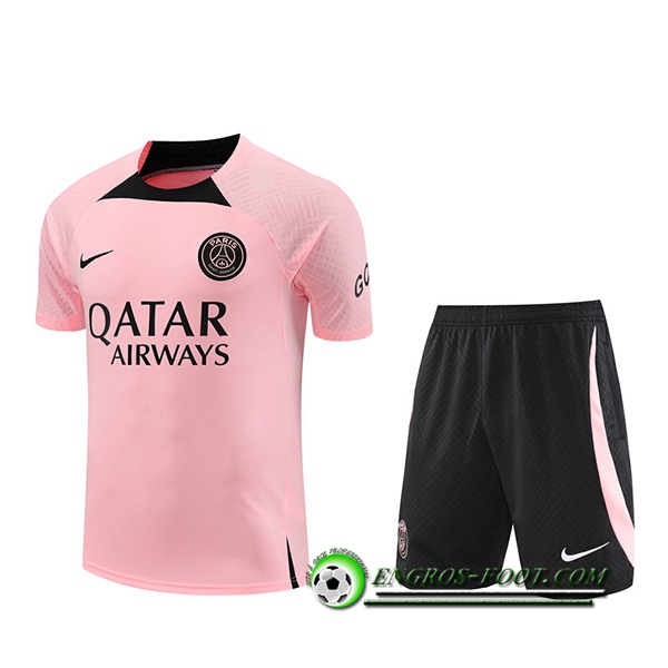 Ensemble Training T-Shirts + Shorts PSG Rose 2022/2023