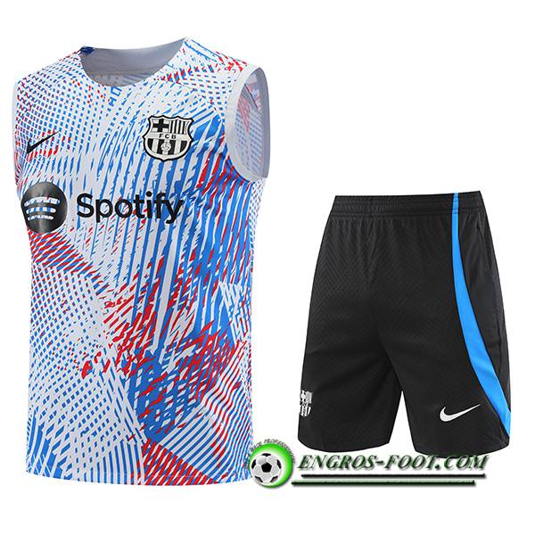 Ensemble Training Debardeur + Shorts PSG Blanc/Rouge/Bleu 2022/2023