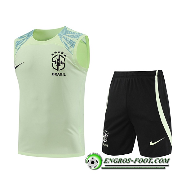 Ensemble Training Debardeur + Shorts Bresil Vert 2022/2023