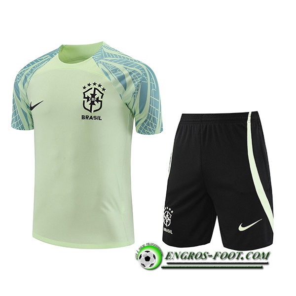 Ensemble Training T-Shirts + Shorts Bresil Vert 2022/2023