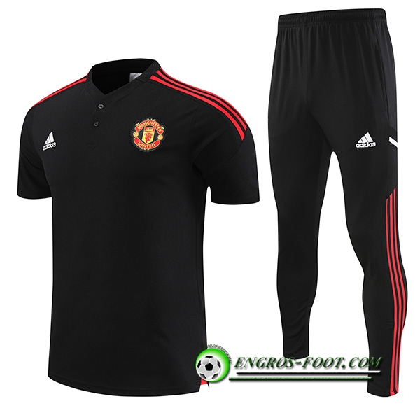 Ensemble Polo Foot Manchester United Noir 2022/2023