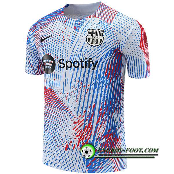 Training T-Shirts FC Barcelone Blanc/Rouge/Bleu 2022/2023