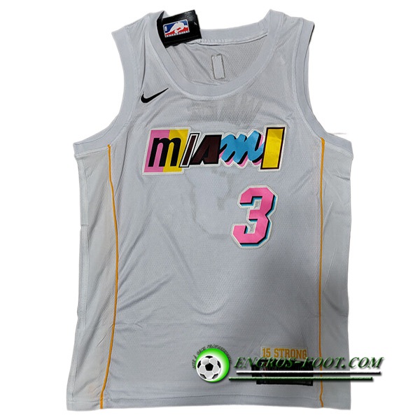 Maillot Miami Heat (WADE #3) 2022/23 Blanc