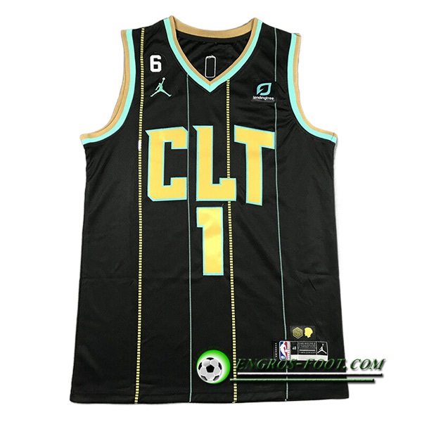 Maillot Charlotte Hornets (BALL #1) 2022/23 Noir