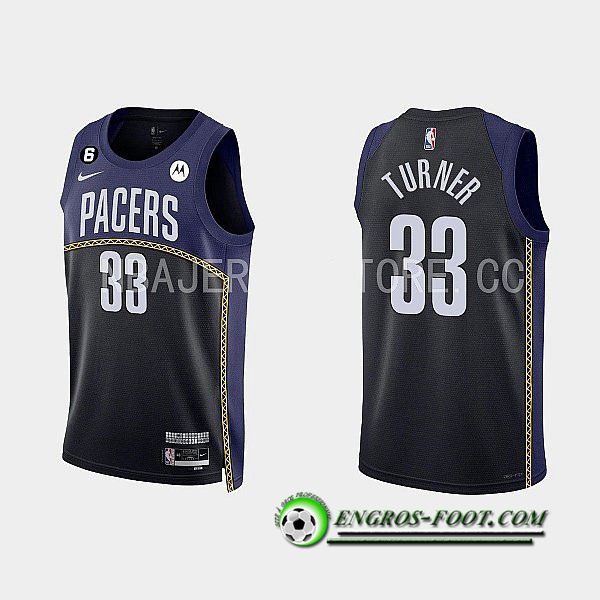 Maillot Indiana Pacers (TURNER #33) 2022/23 Noir/Bleu