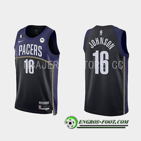 Maillot Indiana Pacers (JOHNSON #16) 2022/23 Noir/Bleu