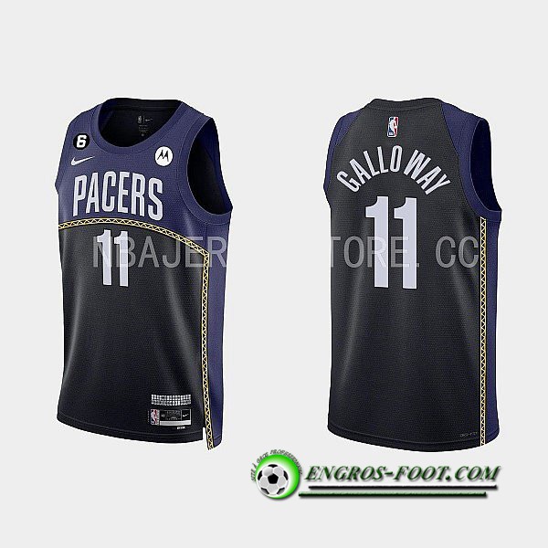 Maillot Indiana Pacers (GALLOWAY #11) 2022/23 Noir/Bleu