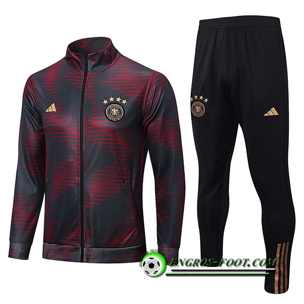 Ensemble Survetement de Foot - Veste Allemagne Rouge/Noir 2022/2023