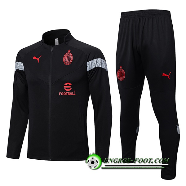 Ensemble Survetement de Foot - Veste Milan AC Noir 2022/2023