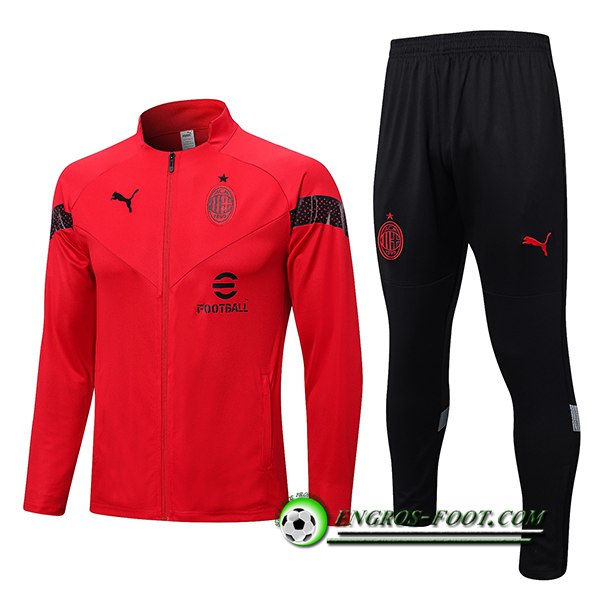 Ensemble Survetement de Foot - Veste Milan AC Rouge 2022/2023