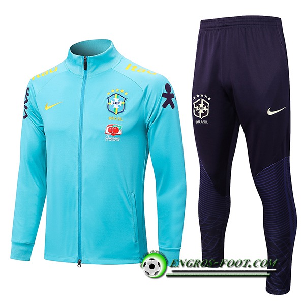 Ensemble Survetement de Foot - Veste Bresil Bleu Clair 2022/2023