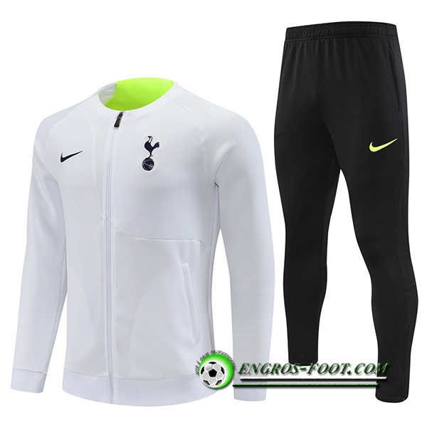 Ensemble Survetement de Foot - Veste Tottenham Hotspurs Blanc 2022/2023