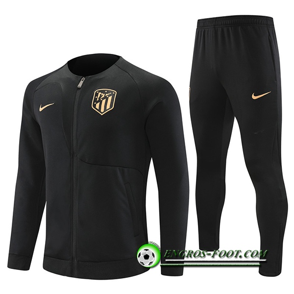 Ensemble Survetement de Foot - Veste Atletico Madrid Noir 2022/2023