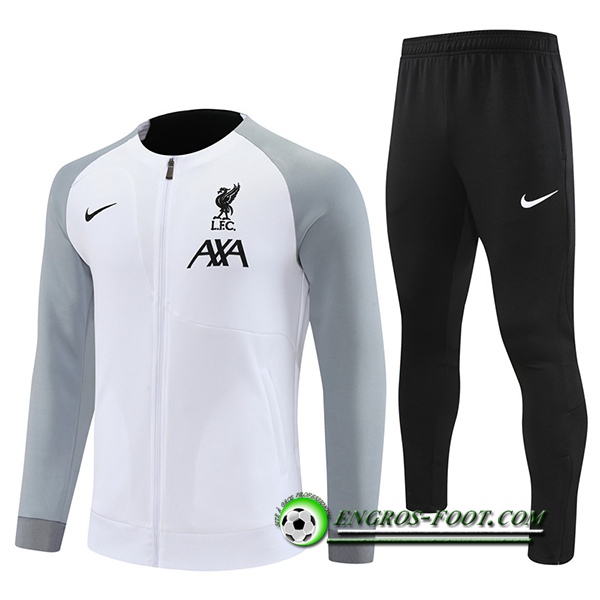 Ensemble Survetement de Foot - Veste FC Liverpool Blanc 2022/2023