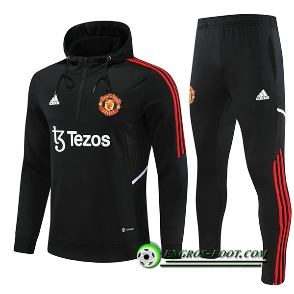 Ensemble Veste A Capuche Coupe-Vent Manchester United Noir 2022/2023