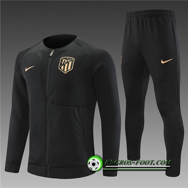 Ensemble Survetement de Foot - Veste Atletico Madrid Enfant Noir 2022/2023