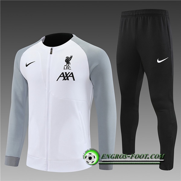 Ensemble Survetement de Foot - Veste FC Liverpool Enfant Blanc 2022/2023