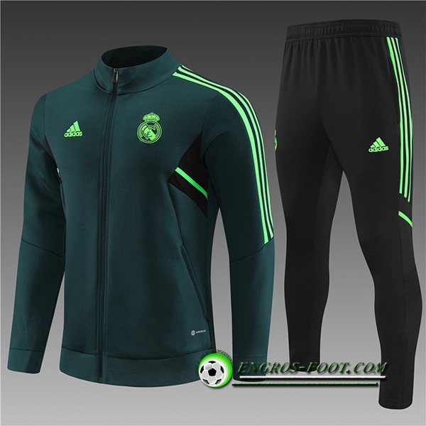 Ensemble Survetement de Foot - Veste Real Madrid Enfant Vert 2022/2023