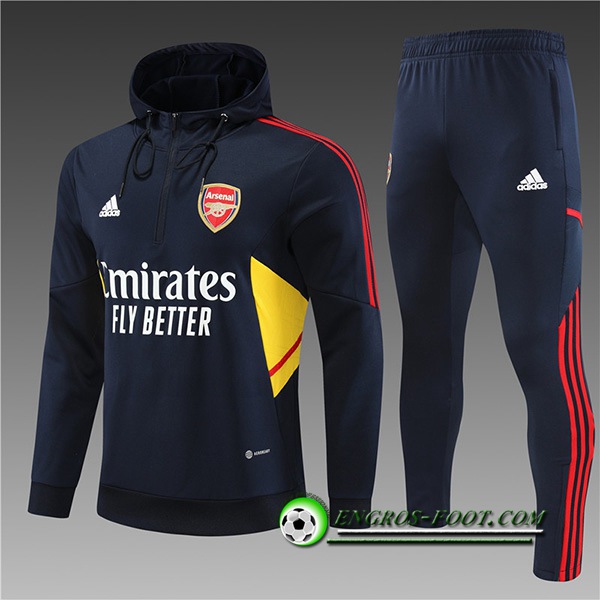 Ensemble Veste A Capuche Survetement de Foot Arsenal Enfant Bleu Marine 2022/2023