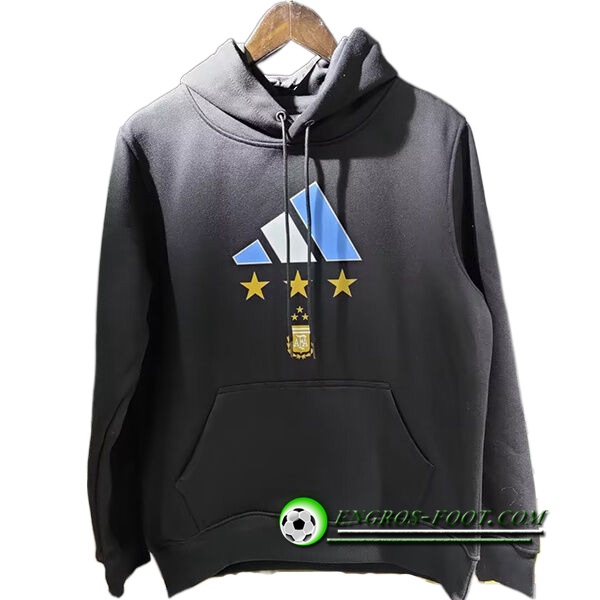 Sweatshirt Training Capuche Argentin 3 Stars (MESSI #10) Noir 2022/2023