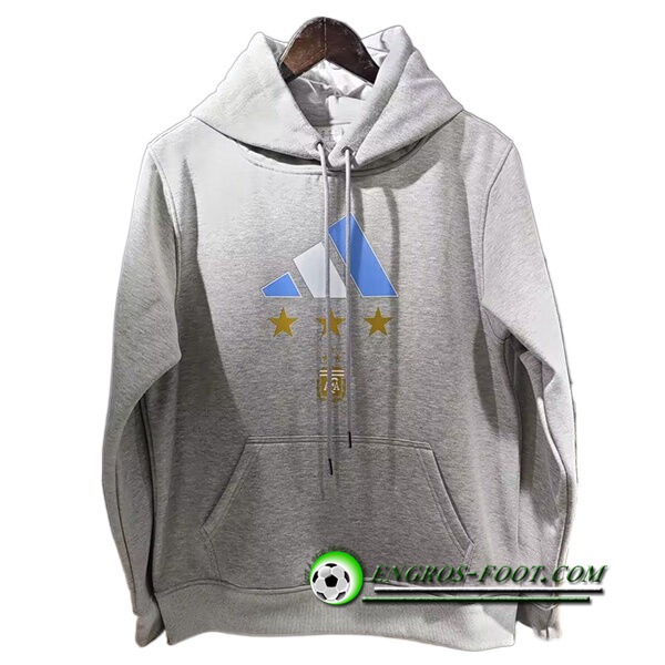 Sweatshirt Training Capuche Argentin 3 Stars (MESSI #10) Gris 2022/2023