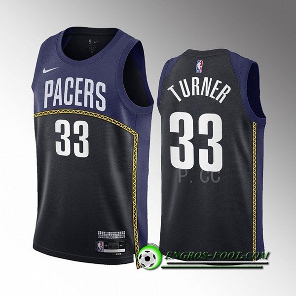 Maillot Indiana Pacers (TURNER #33) 2022/23 Noir/Bleu