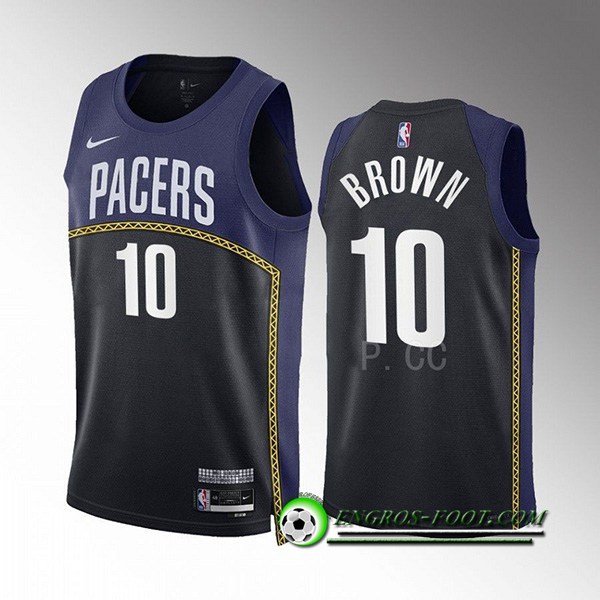 Maillot Indiana Pacers (BROWN #10) 2022/23 Noir/Bleu