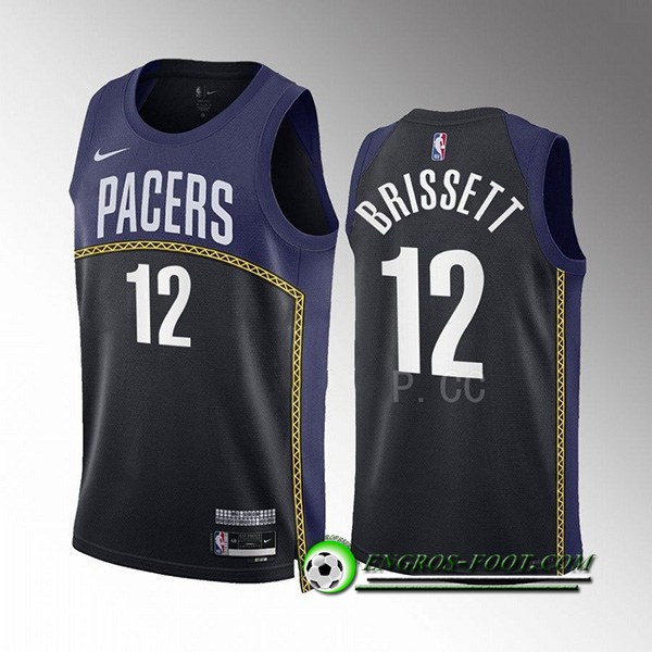 Maillot Indiana Pacers (BRISSETT #12) 2022/23 Noir/Bleu