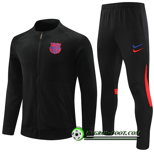 Ensemble Survetement de Foot - Veste FC Barcelone Noir 2022/2023