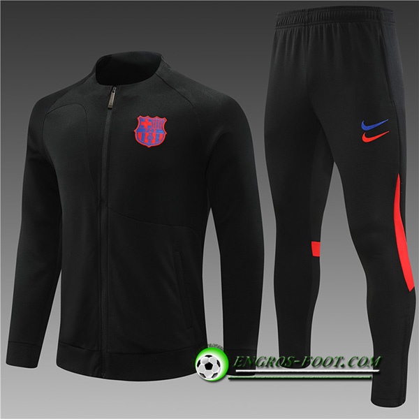 Ensemble Survetement de Foot - Veste FC Barcelone Enfant Noir 2022/2023