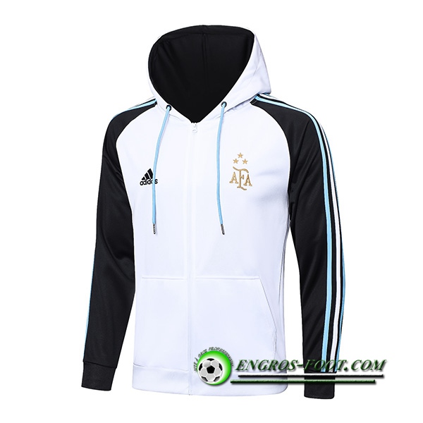 Veste A Capuche Argentin 3 Stars Blanc/Noir 2022/2023