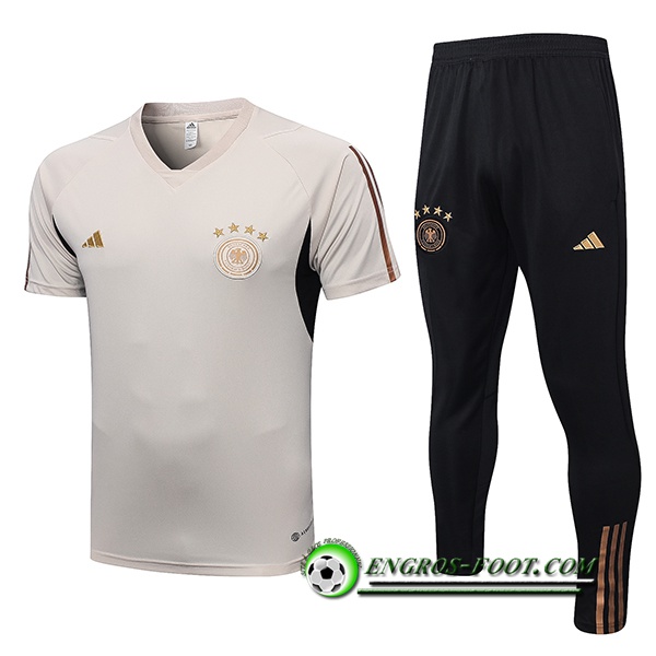 Ensemble Training T-Shirts + Pantalon Allemagne Gris Clair 2022/2023