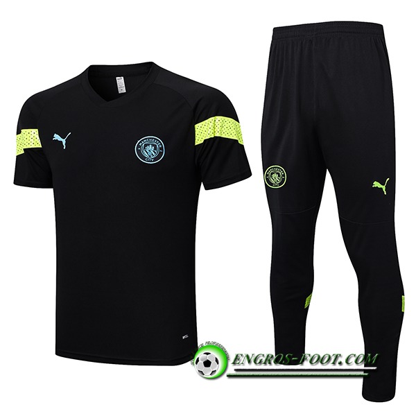 Ensemble Training T-Shirts + Pantalon Manchester City Noir 2022/2023