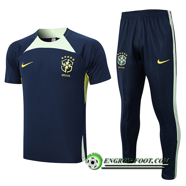 Ensemble Training T-Shirts + Pantalon Bresil Bleu Marine 2022/2023