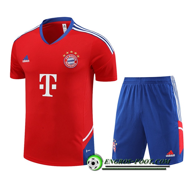 Ensemble Training T-Shirts + Shorts Bayern Munich Rouge 2022/2023