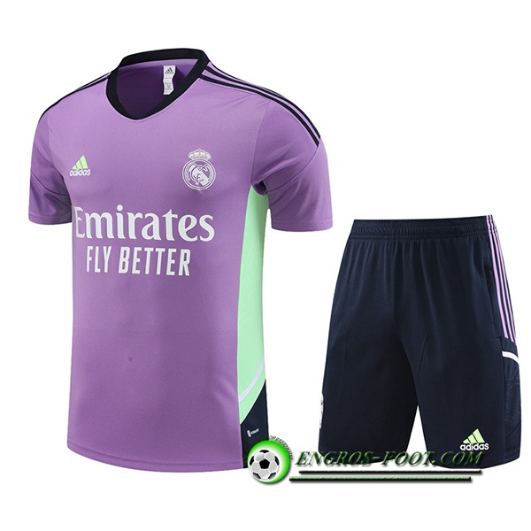 Ensemble Training T-Shirts + Shorts Real Madrid Pourpre 2022/2023