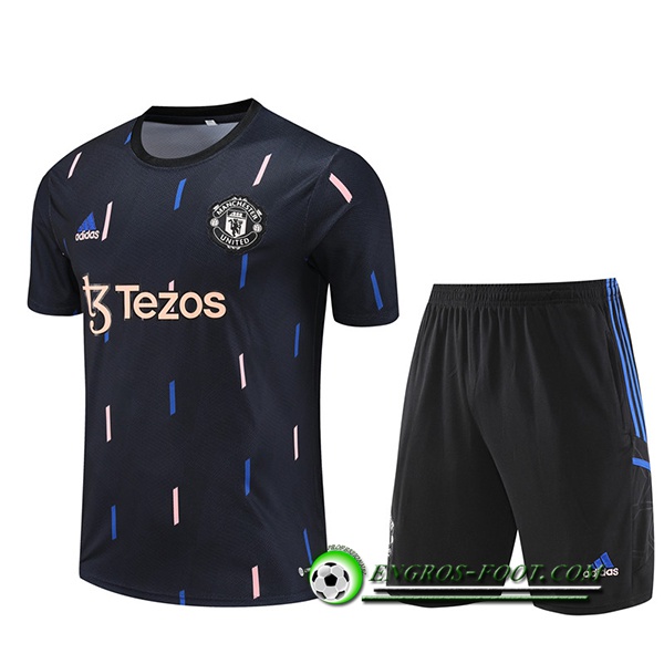 Ensemble Training T-Shirts + Shorts Manchester United Noir 2022/2023