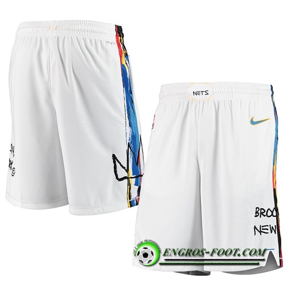 Shorts NBA Brooklyn Nets Blanc