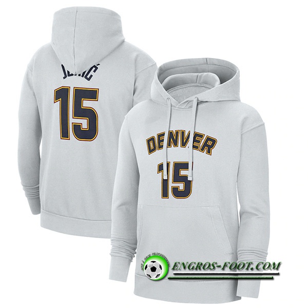 Sweatshirt Training Capuche Denver Nuggets Blanc 2023