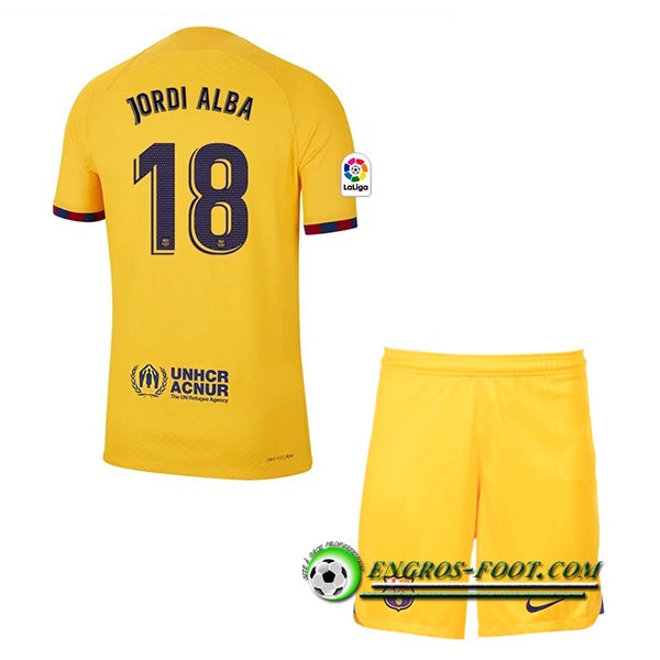 Maillot de Foot Barcelone (JORDI ALBA #18) Enfants Fourth 2022/2023