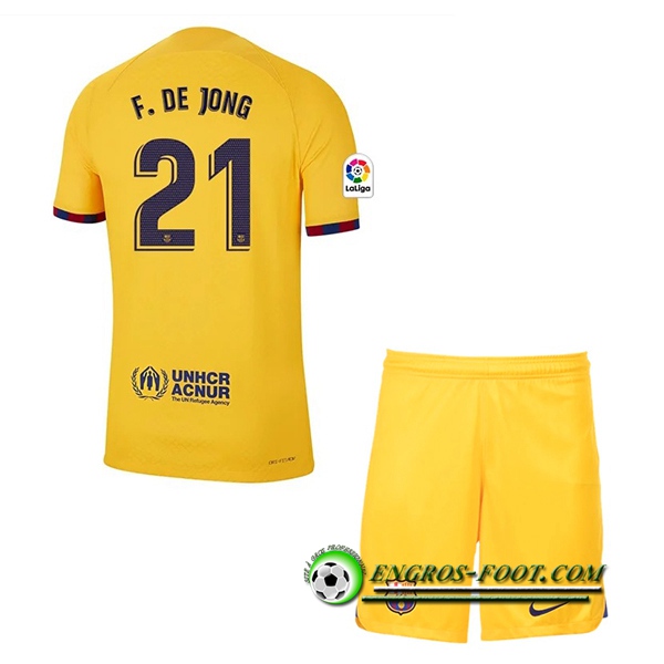 Maillot de Foot Barcelone (F.DE JONG #21) Enfants Fourth 2022/2023