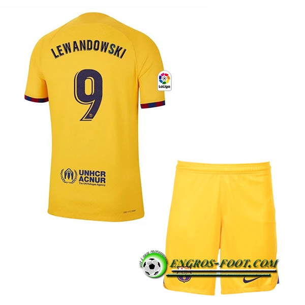 Maillot de Foot Barcelone (LEWANDOWSKI #9) Enfants Fourth 2022/2023