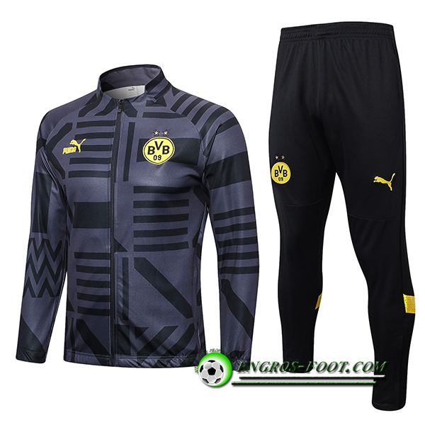 Ensemble Survetement de Foot - Veste Dortmund Gris 2022/2023