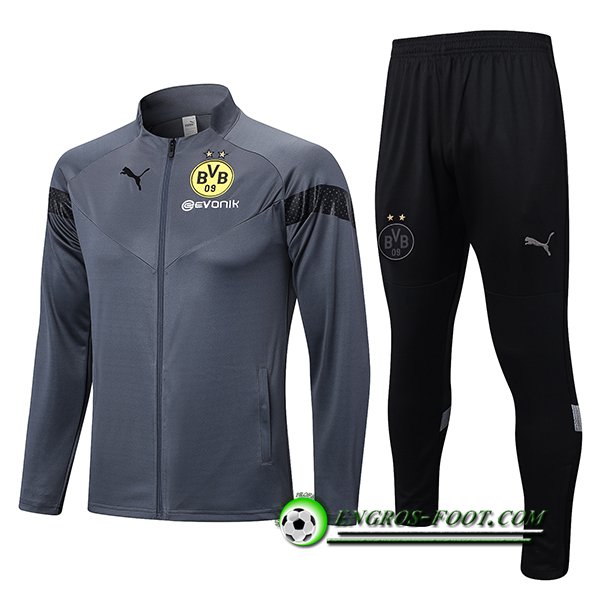 Ensemble Survetement de Foot - Veste Dortmund Gris 2022/2023