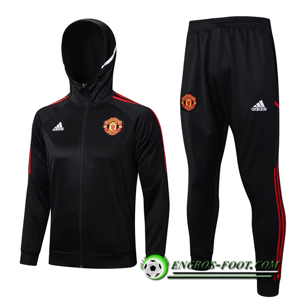 Ensemble Veste A Capuche Coupe-Vent Manchester United Noir 2022/2023