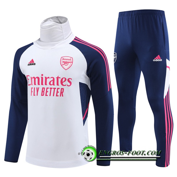 Ensemble Survetement de Foot Arsenal High Collar Blanc 2022/2023